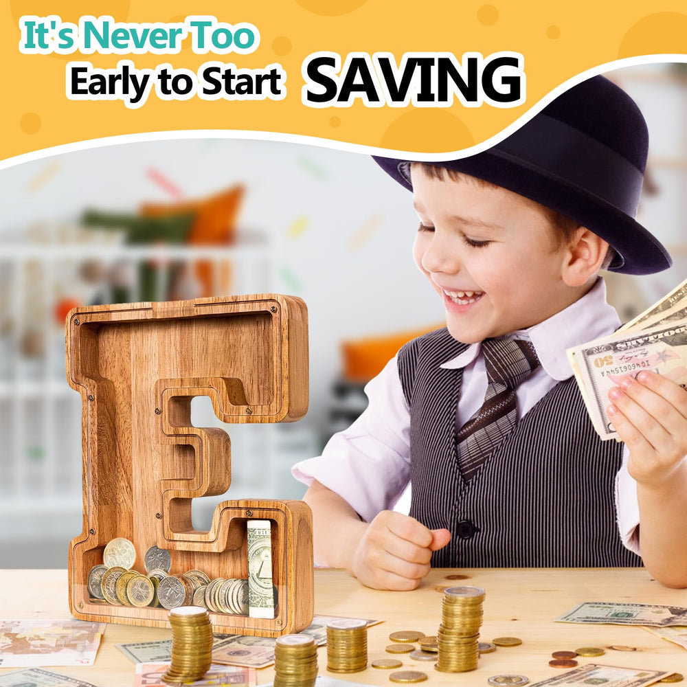 SummiDate alphabet money box highlighting personalized initials and shapes