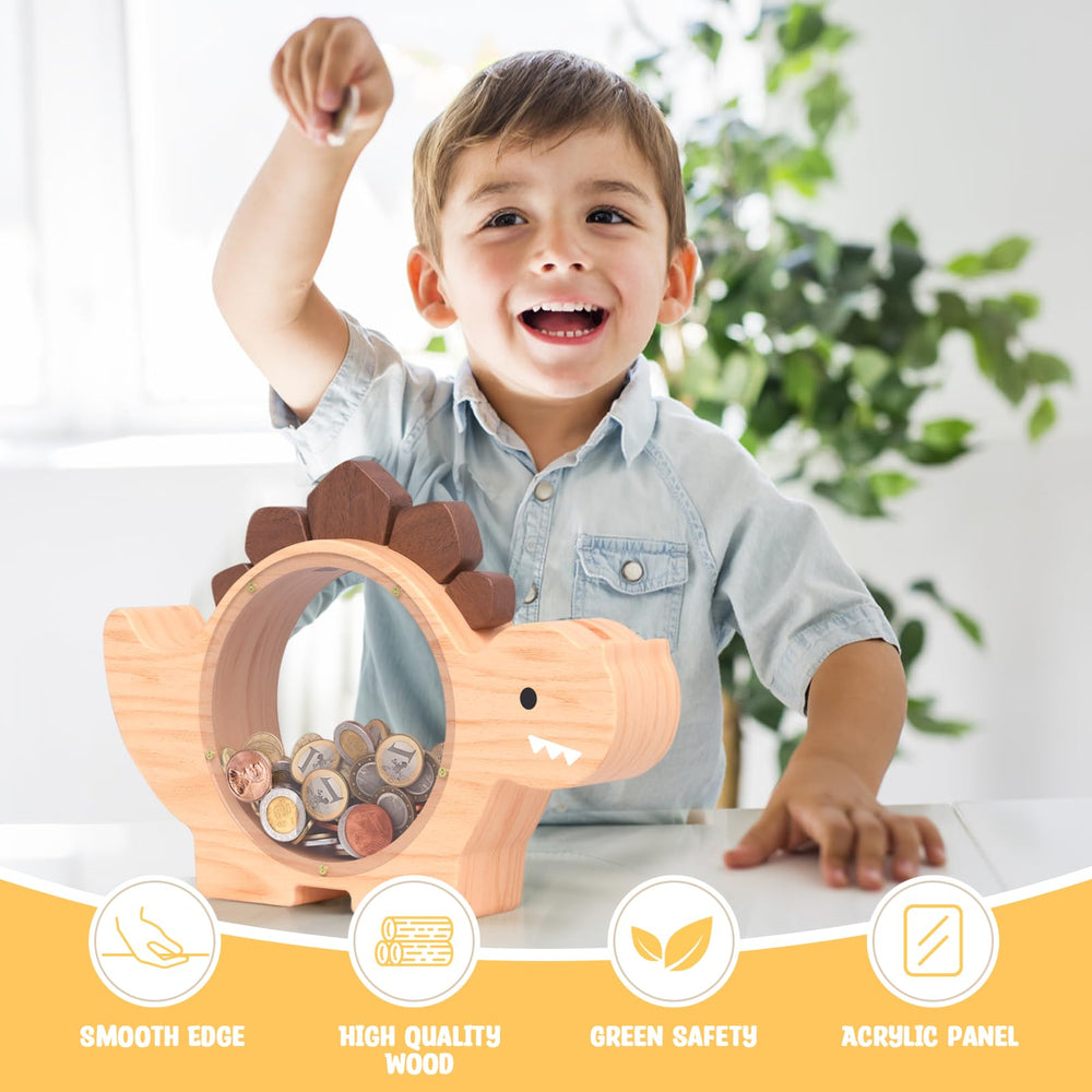 Summidate piggy bank with clear window to watch savings grow