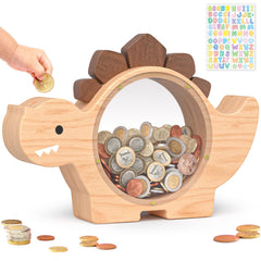 Summidate dinosaur piggy bank front view encourages saving