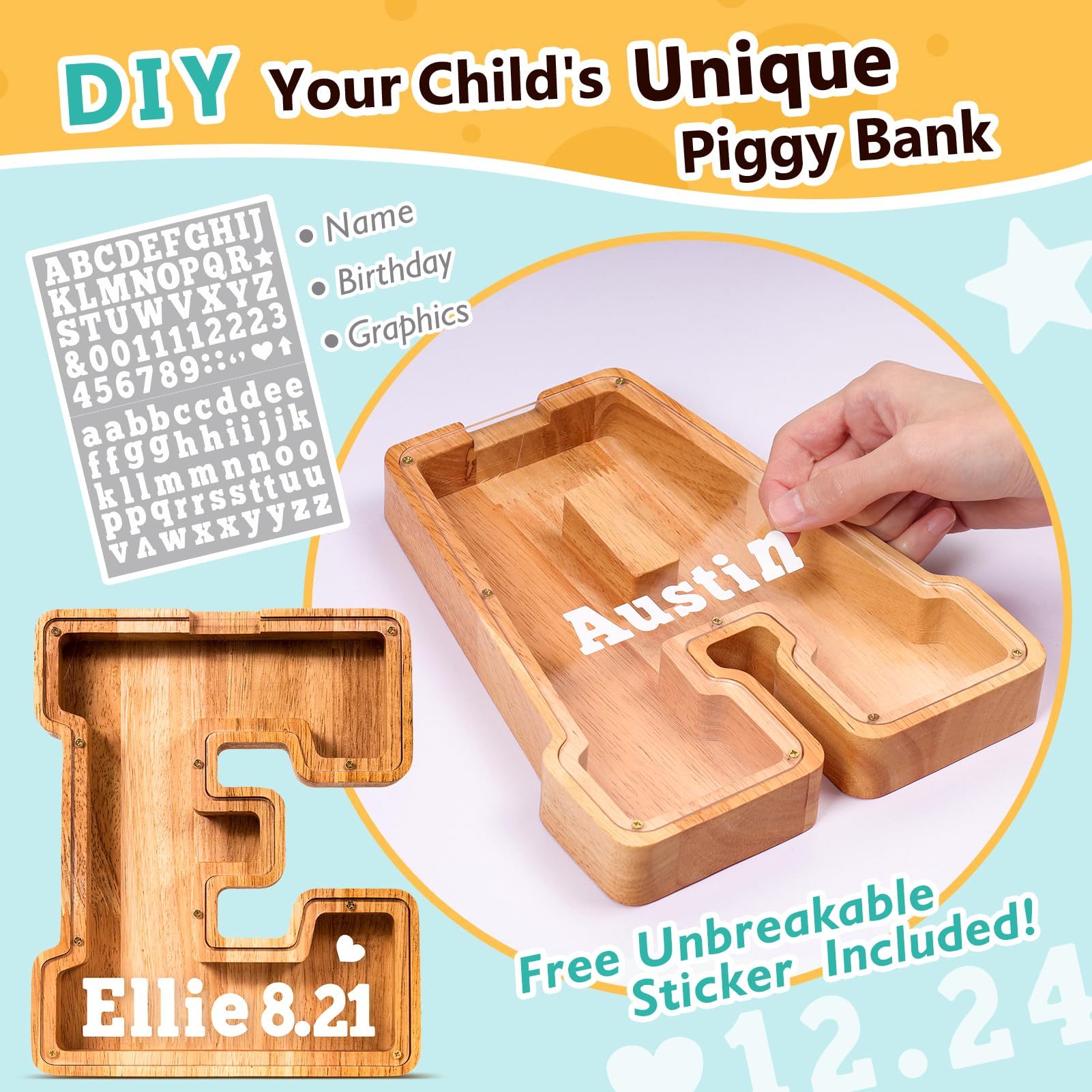SummiDate personalized piggy bank with laser engraving options for a unique gift