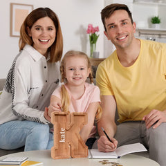 SummiDate piggy bank with durable base for stable display in any room.