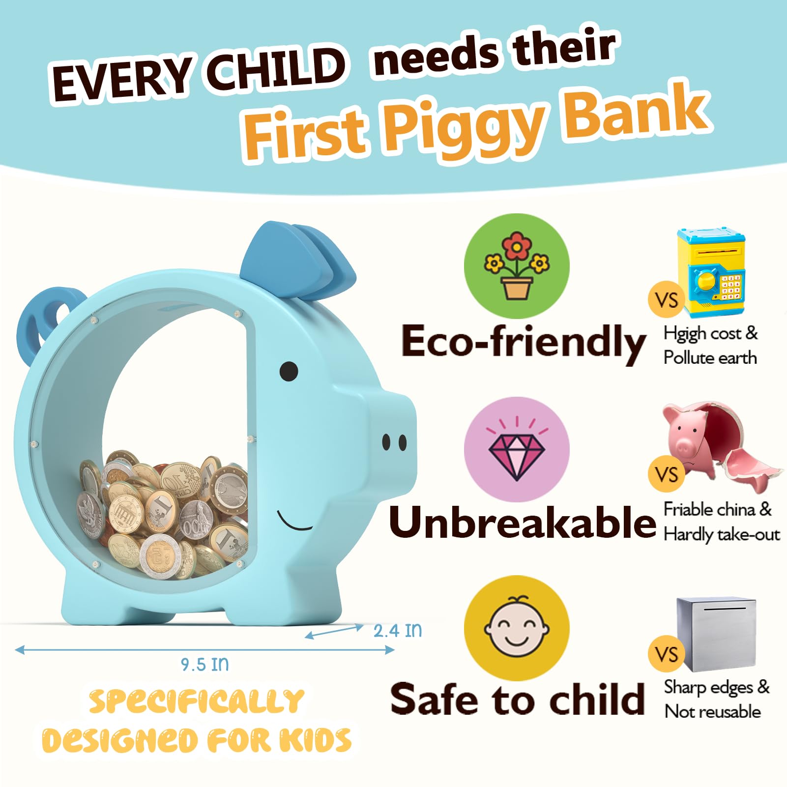 Summidate wooden piggy bank inspires saving habits for families and kids.