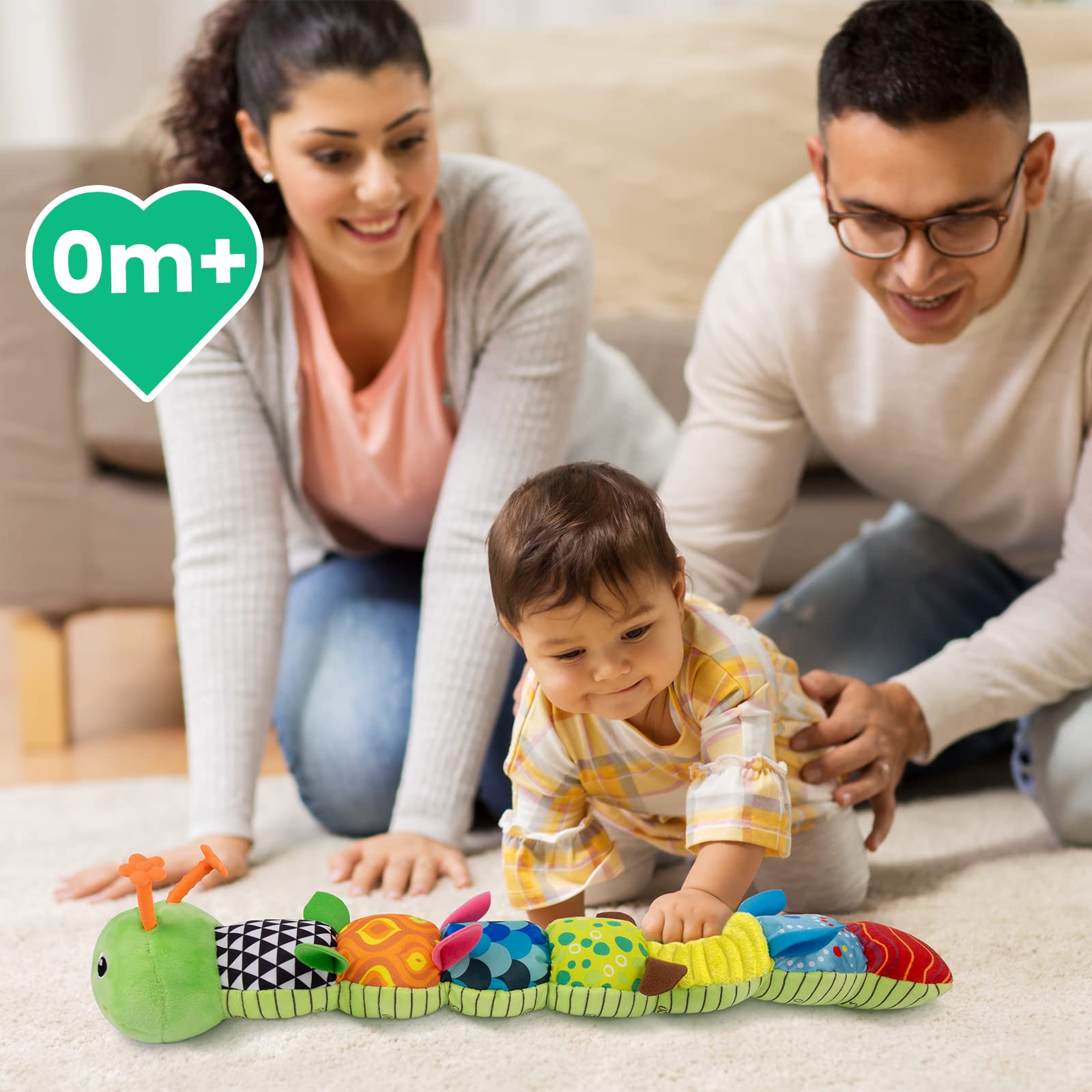 Sumobaby Caterpillar full soft toy with multiple senses in one cozy companion.
