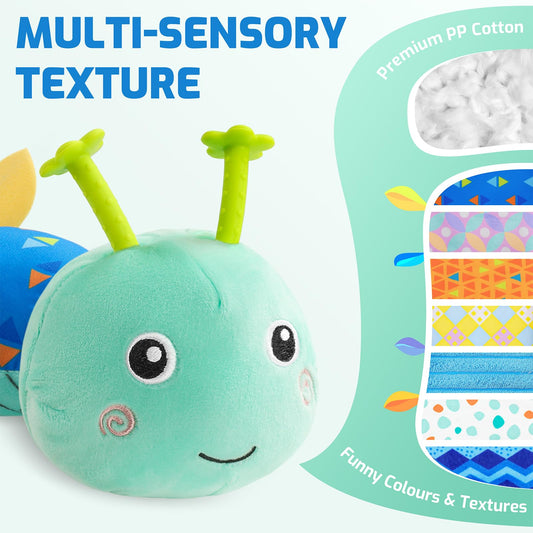 Sumobaby Caterpillar body patterns spark visual development and color recognition.