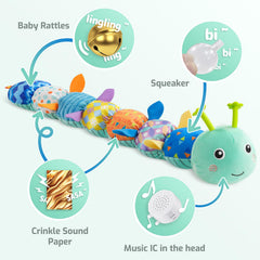 Sumobaby Caterpillar crinkle-back offers tactile feedback during exploration.