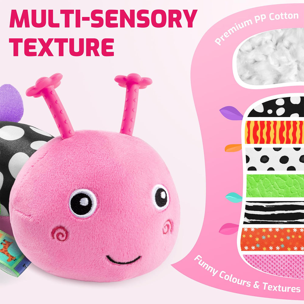Sumobaby caterpillar and baby mirror encourage head lifting during tummy time.