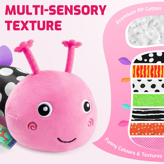 Sumobaby caterpillar and baby mirror encourage head lifting during tummy time.