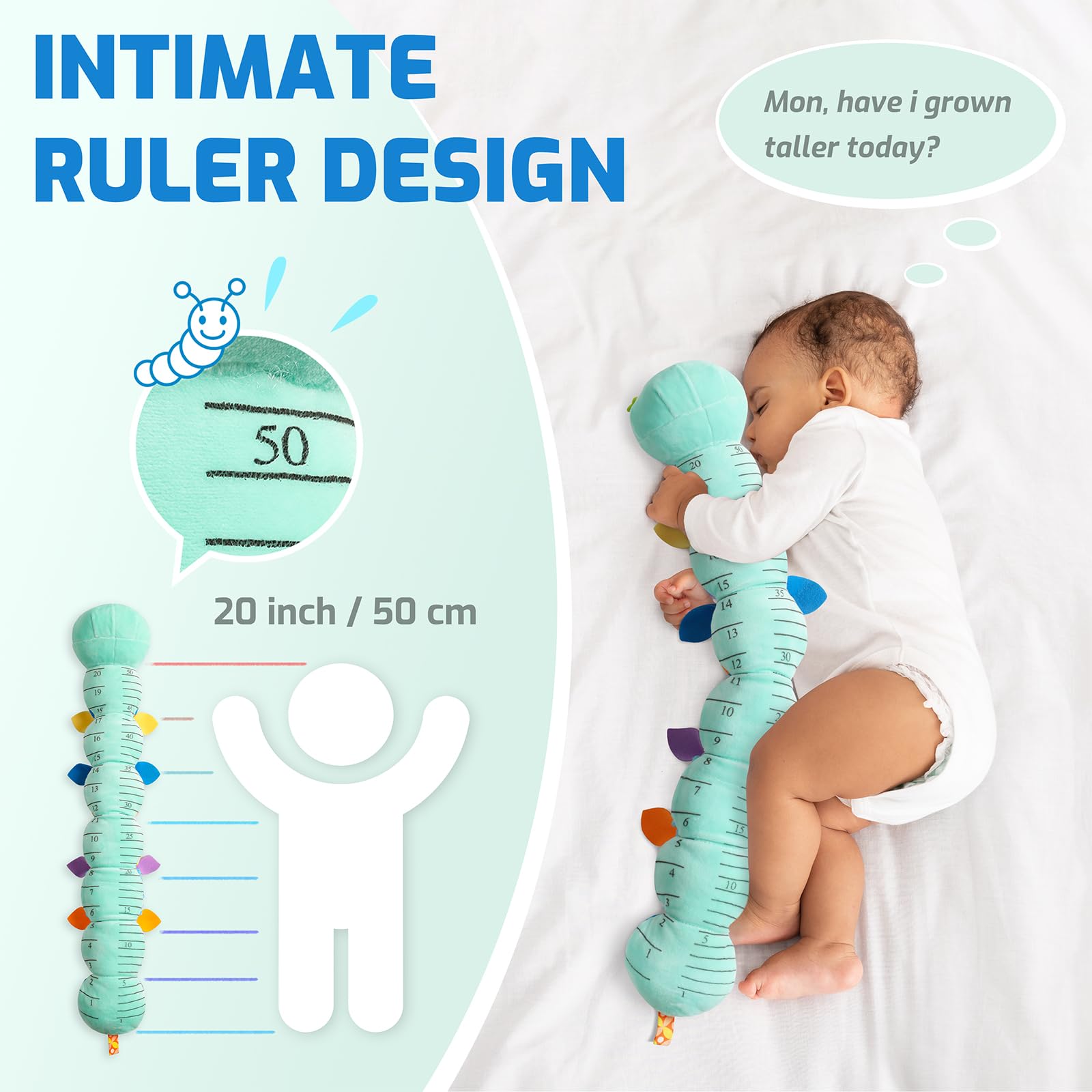 Sumobaby Caterpillar teether calms gums during teething sessions.
