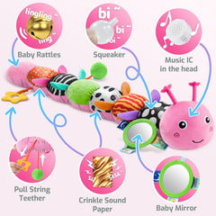 Sumobaby pull-string crinkle rattle supports early fine motor skills in newborns.
