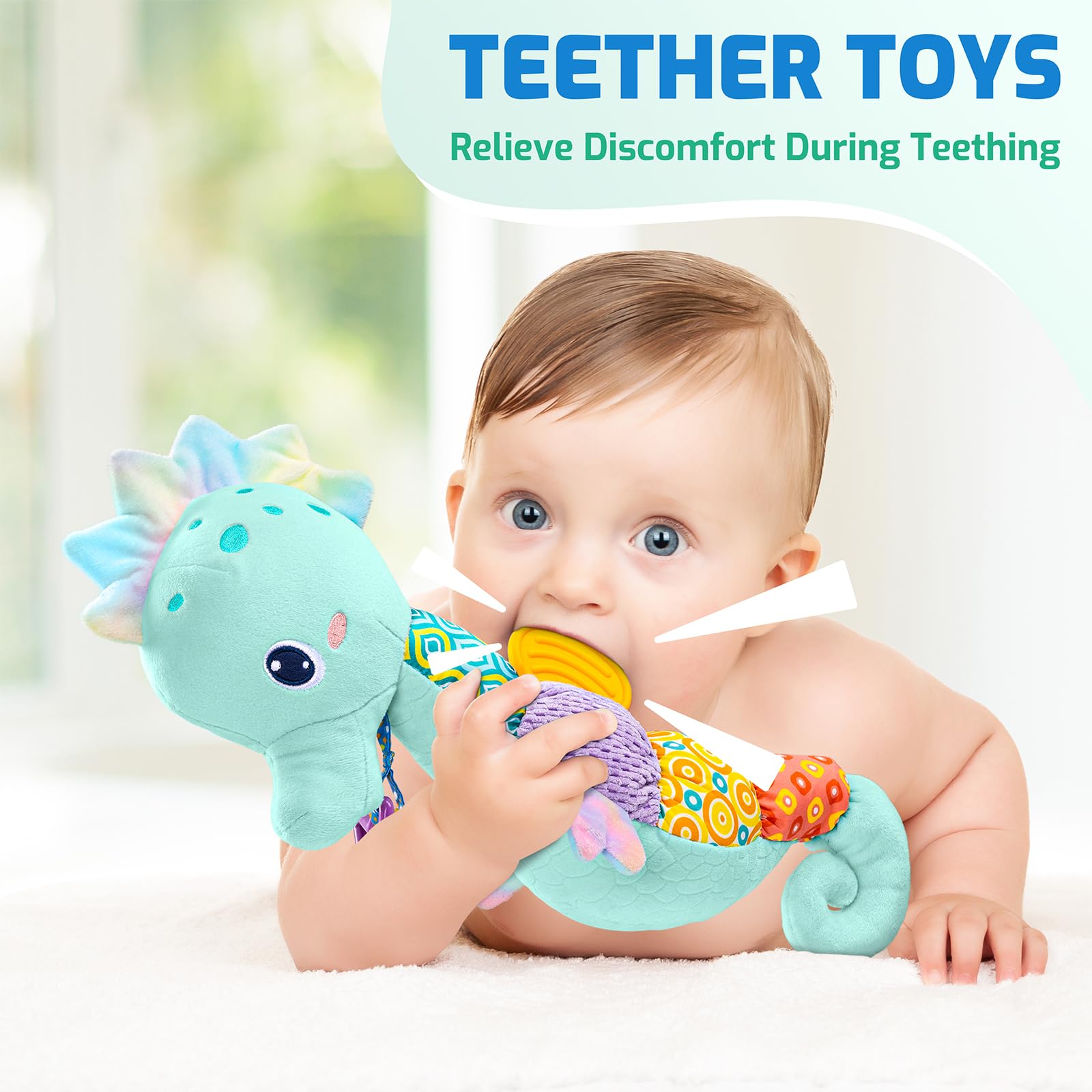 Sumobaby Seahorse crinkle-paper back offers varied textures for sensory play