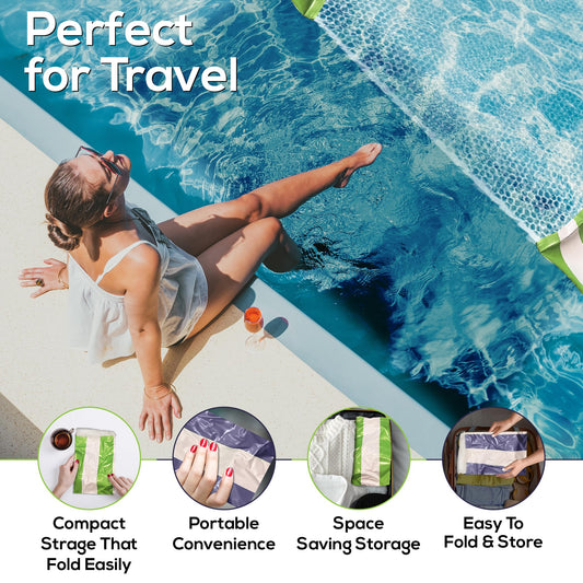 Sun Fun 5-in-1 hammock pool float lime shows portable hammock mode for sun-soaked lounging.