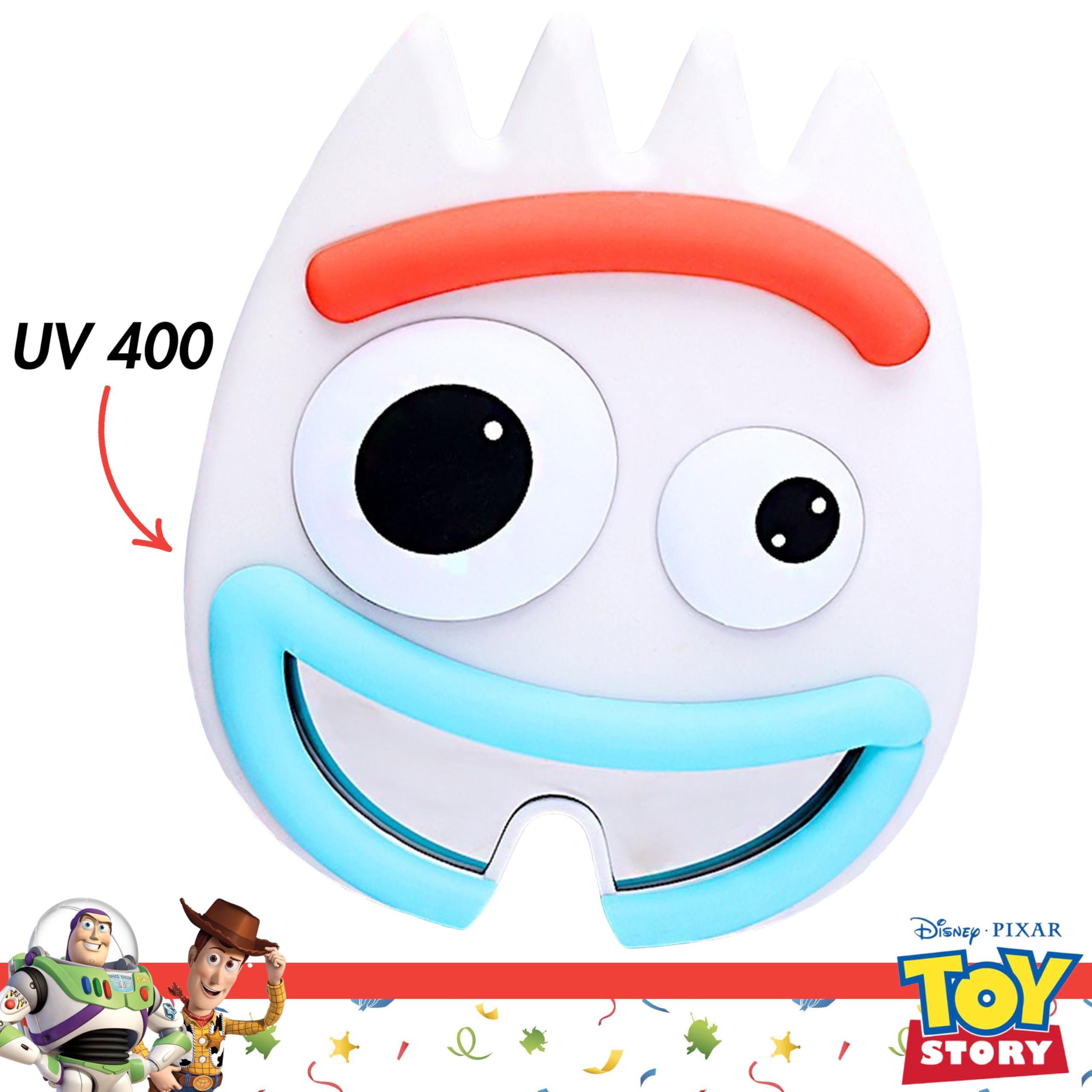 Forky sunglasses packaging and display ready for parties.
