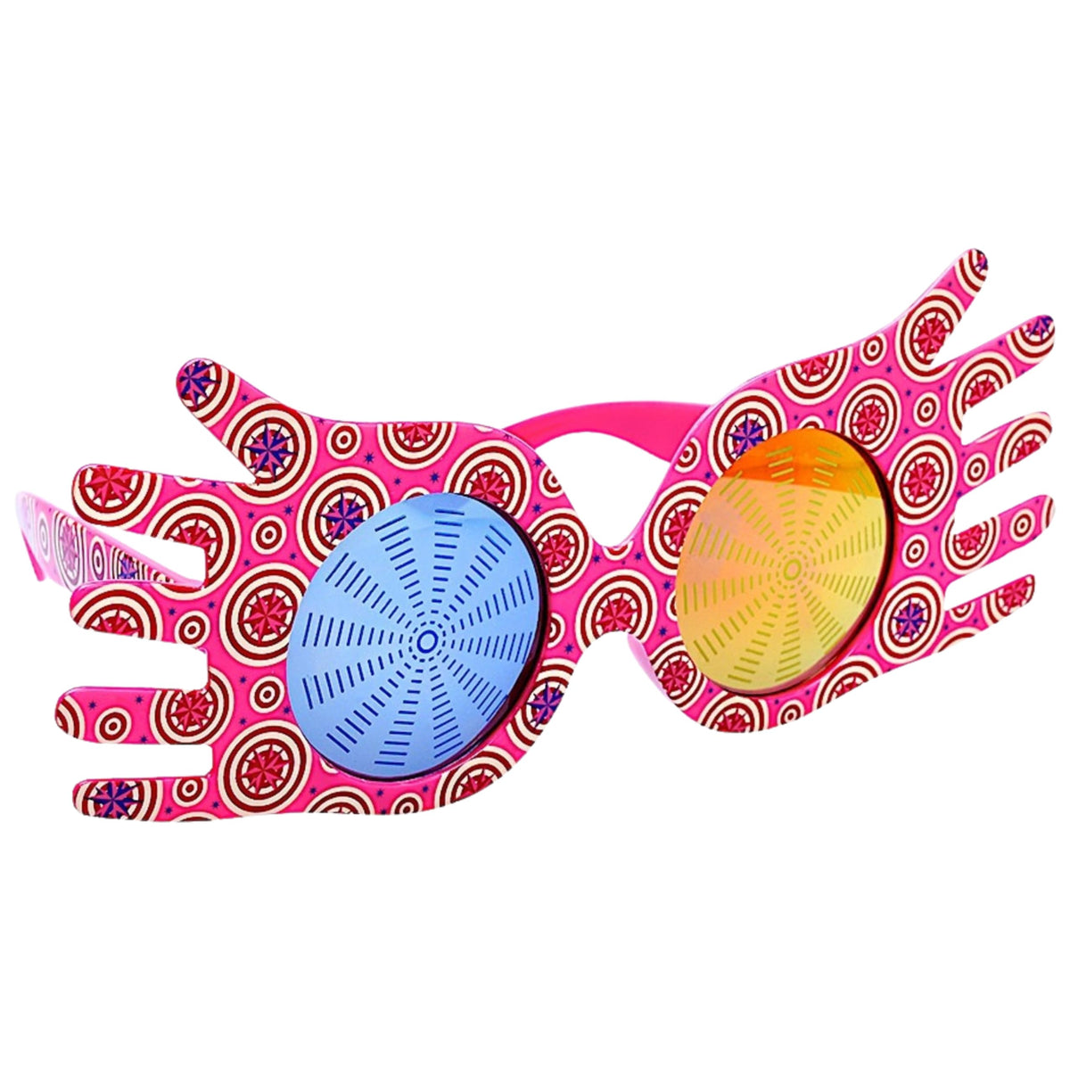Sun-Staches Luna Lovegood Spectrespecs on model for cosplay and playful wizard vibes.