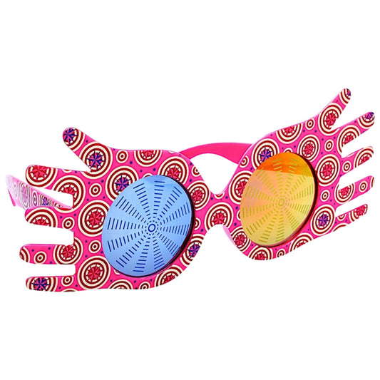 Sun-Staches Luna Lovegood Spectrespecs on model for cosplay and playful wizard vibes.