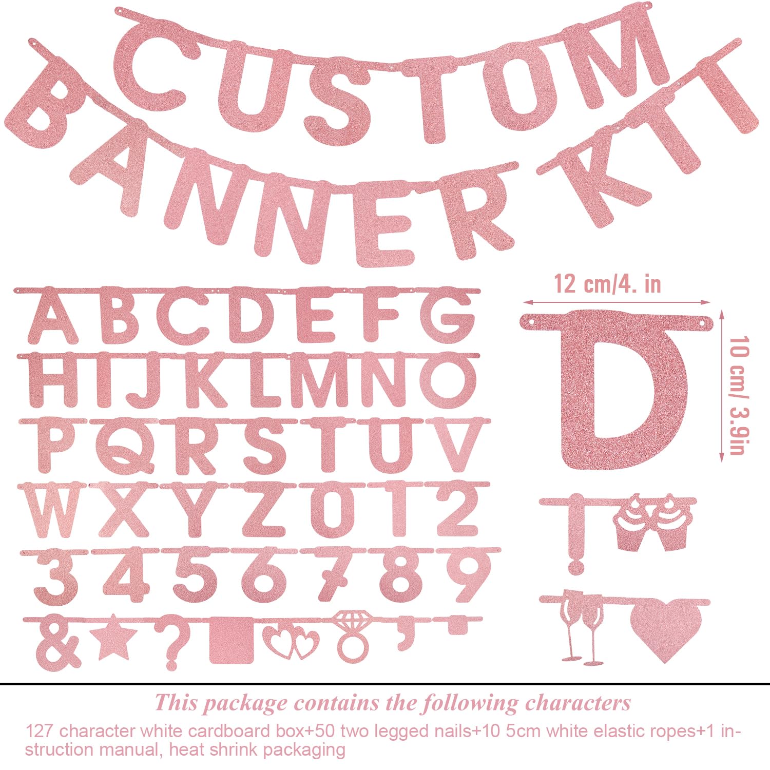 SUNBEAUTY customizable letters and symbols banner for personalized messages at events