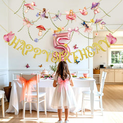 SunBeauty DIY flower stickers personalize the garland for unique party styling.