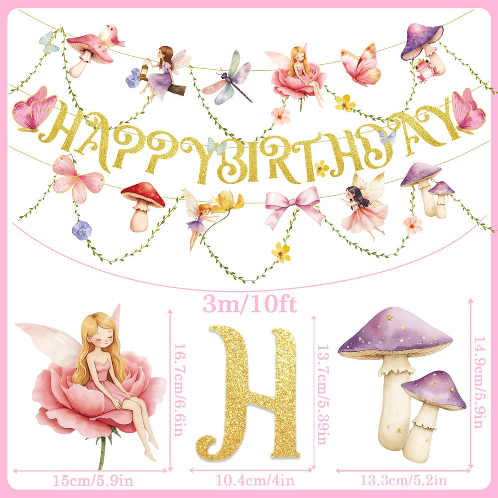 SunBeauty happy birthday banner gold foil adds elegant sparkle to celebrations.