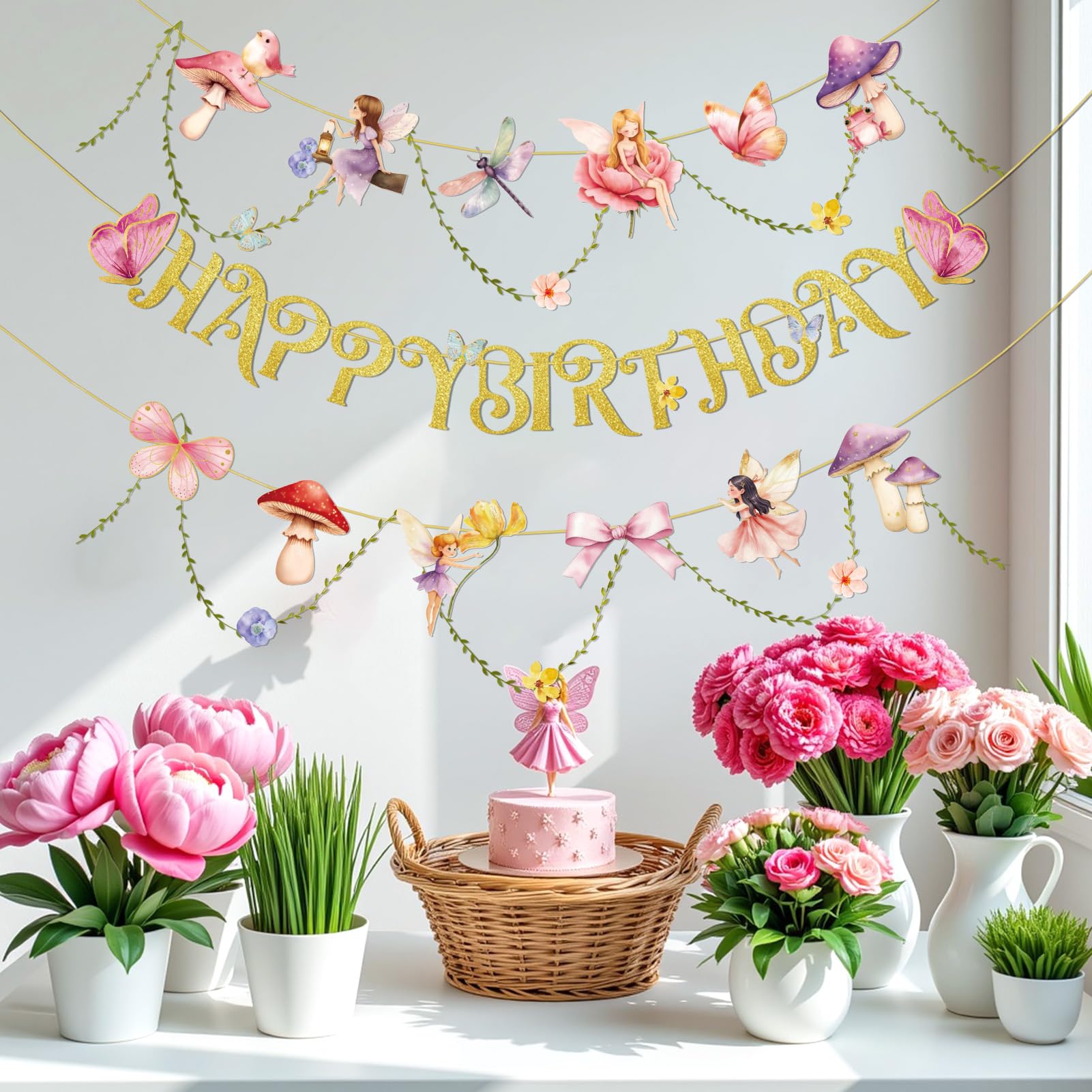 SunBeauty leaf vine garland 5m offers adjustable length for walls or ceilings.