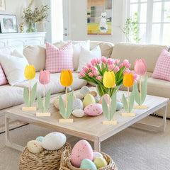 SUNBEAUTY Mother’s Day tulips felt centerpiece elevating home decor