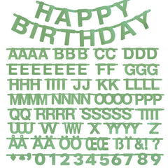 SUNBEAUTY sage green banner letters for personalized celebration messages