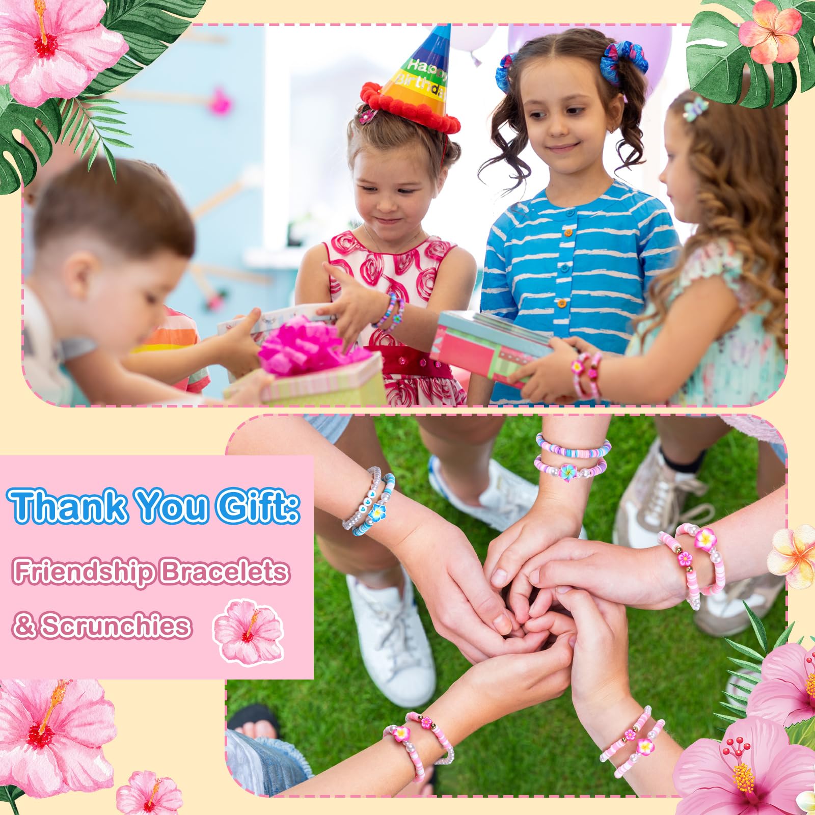 Suncalla bracelet and hair tie set fits girls and women.