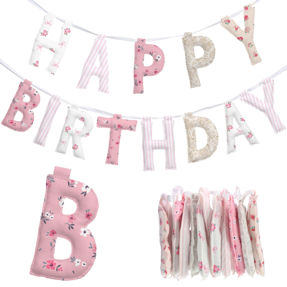 Suncalla pre-strung birthday banner with glitter letters for quick setup