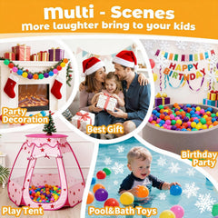 Suncuber ball pit balls in multiple colors support color recognition during play.