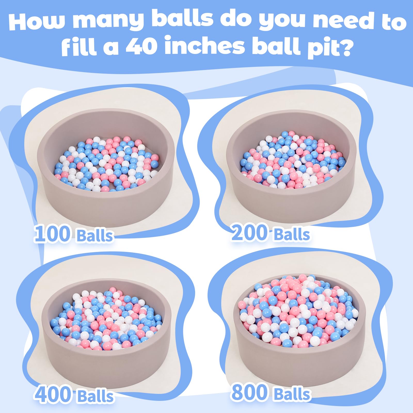 Suncuber bright colors boost visual interest during ball pit play.