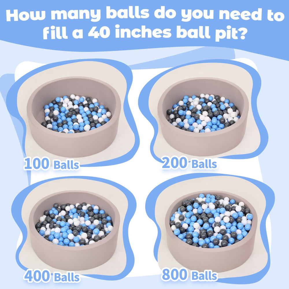 Suncuber balls suited for indoor and outdoor ball pit play.