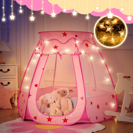Suncuber star light included brightens nighttime storytelling in the tent.