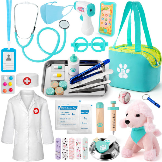 Sundaymot Doctor Kit 37pc dog toy for imaginative vet play and empathy