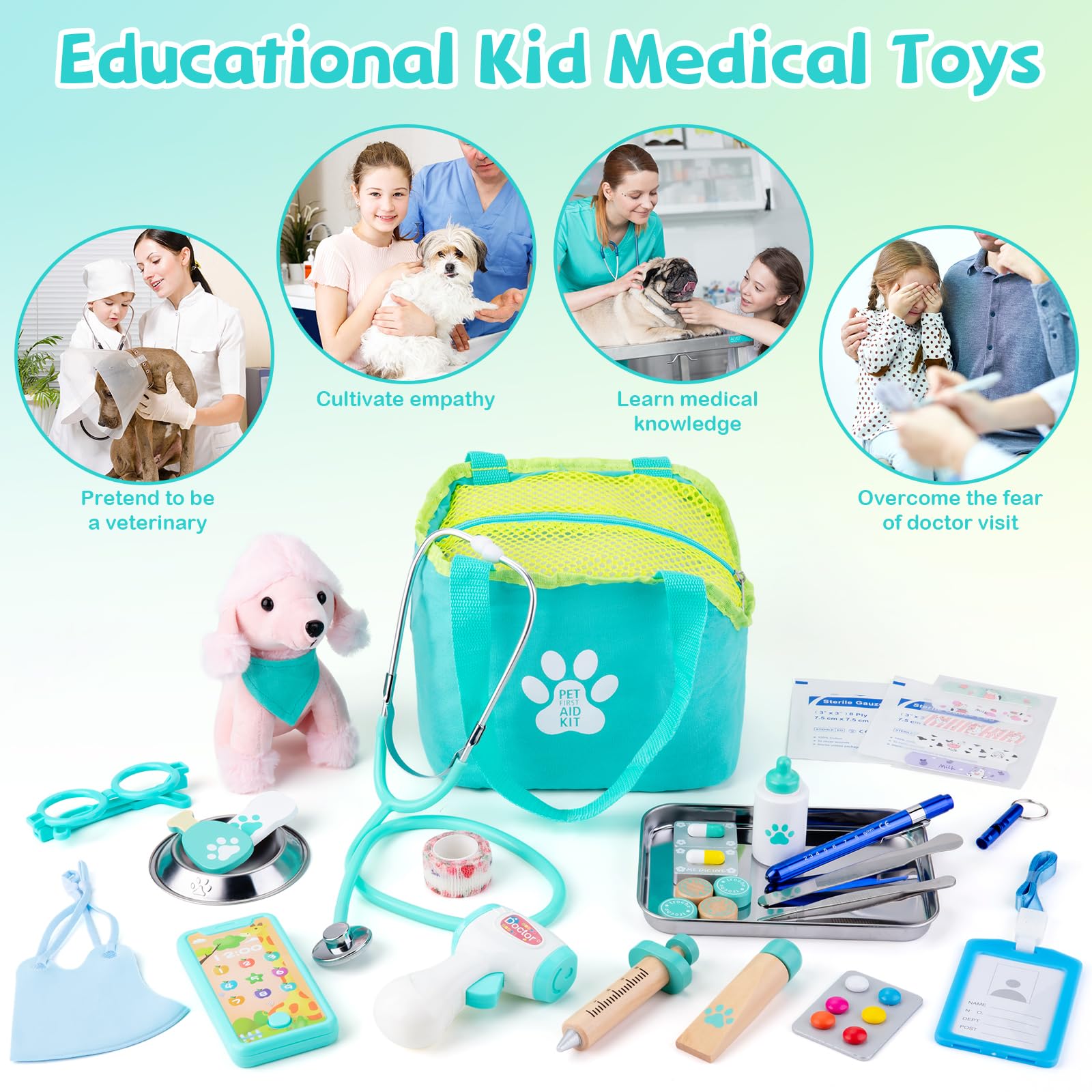 Sundaymot Doctor Kit 37pc medical bag for portable organization