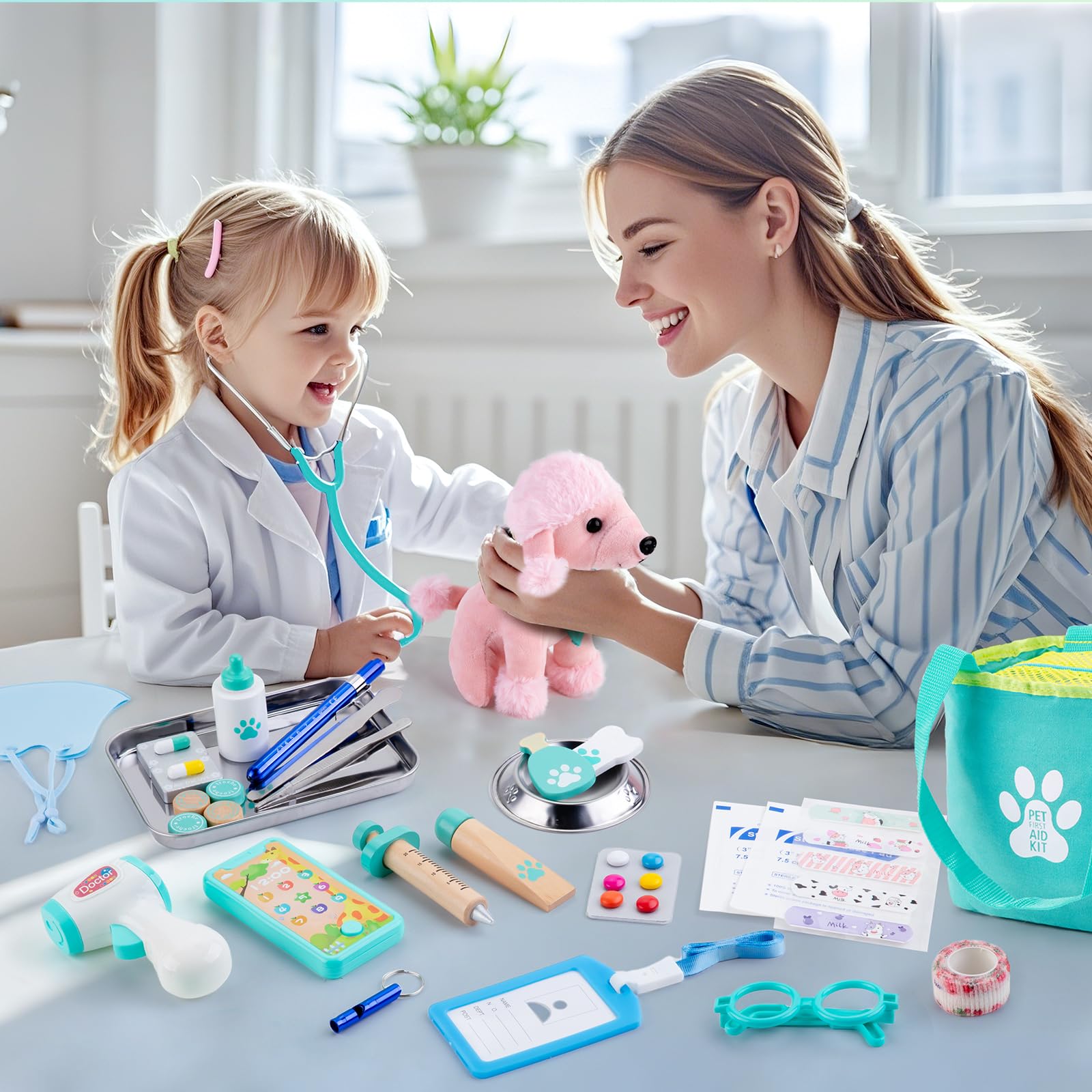 Sundaymot Doctor Kit 37pc thermometer for learning temperature checks