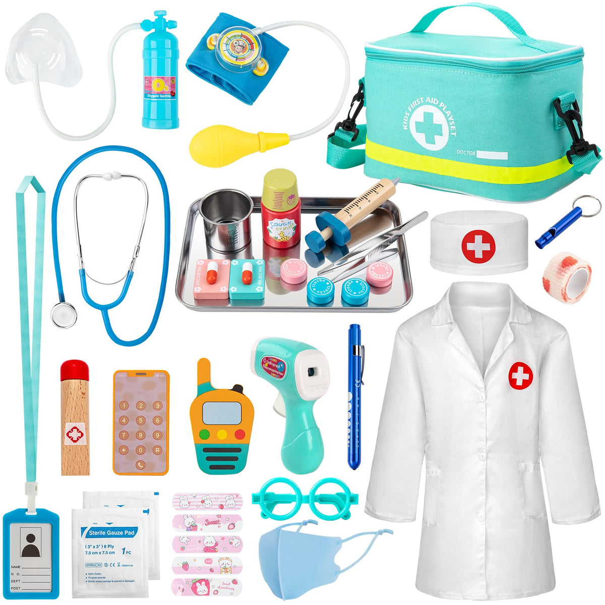 Sundaymot Doctor Kit stethoscope for pretend play and role-playing medical checkups