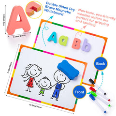 Sundaymot wooden uppercase and lowercase letters enable versatile word construction.