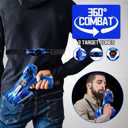 Sundelta laser tag guns side profile showing compact design for long games