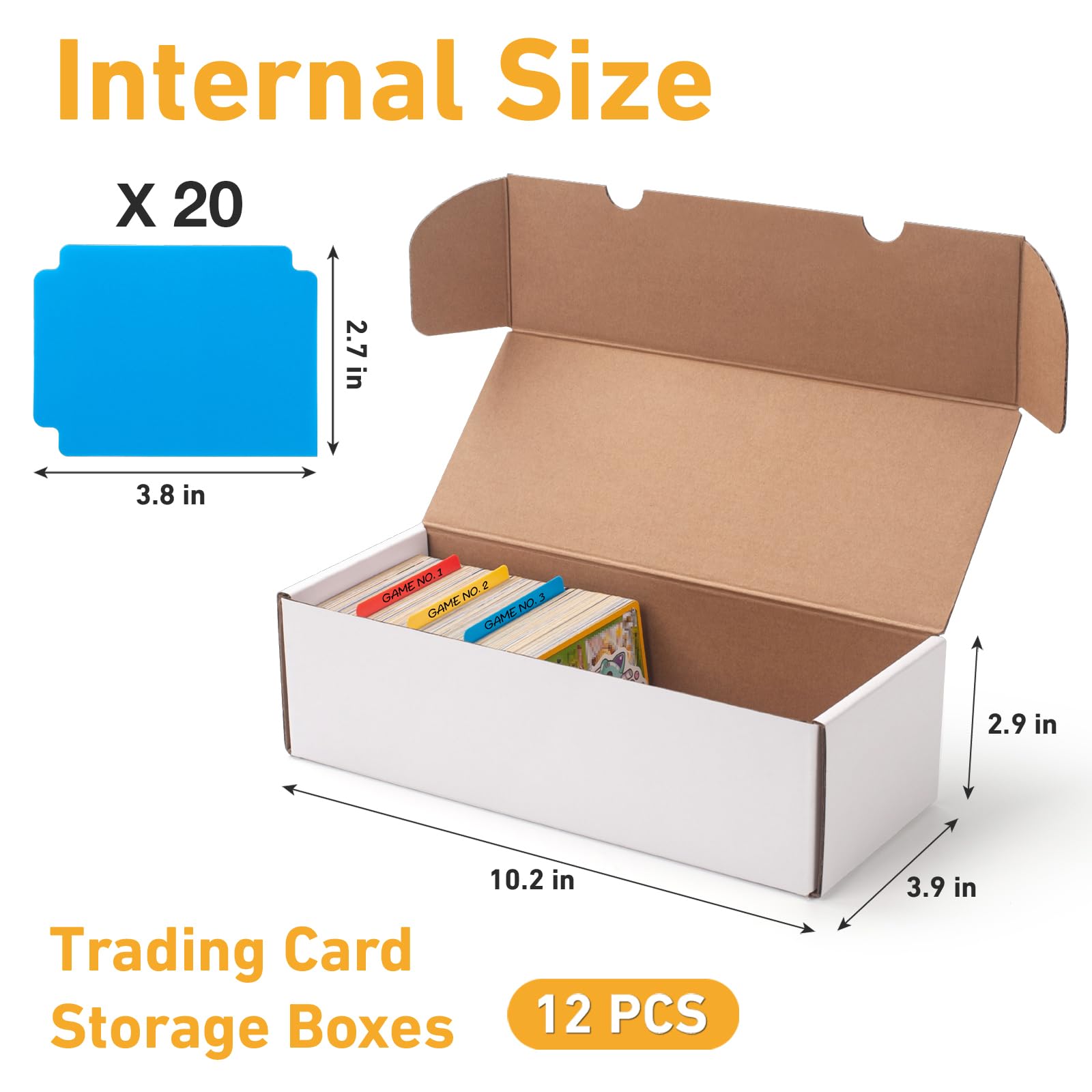 SUNEZLGO box open with dividers showing organized card sections.