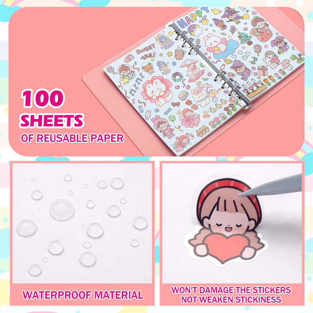 SUNEZLGO 100-sheet layout provides space for 200 sticker faces.