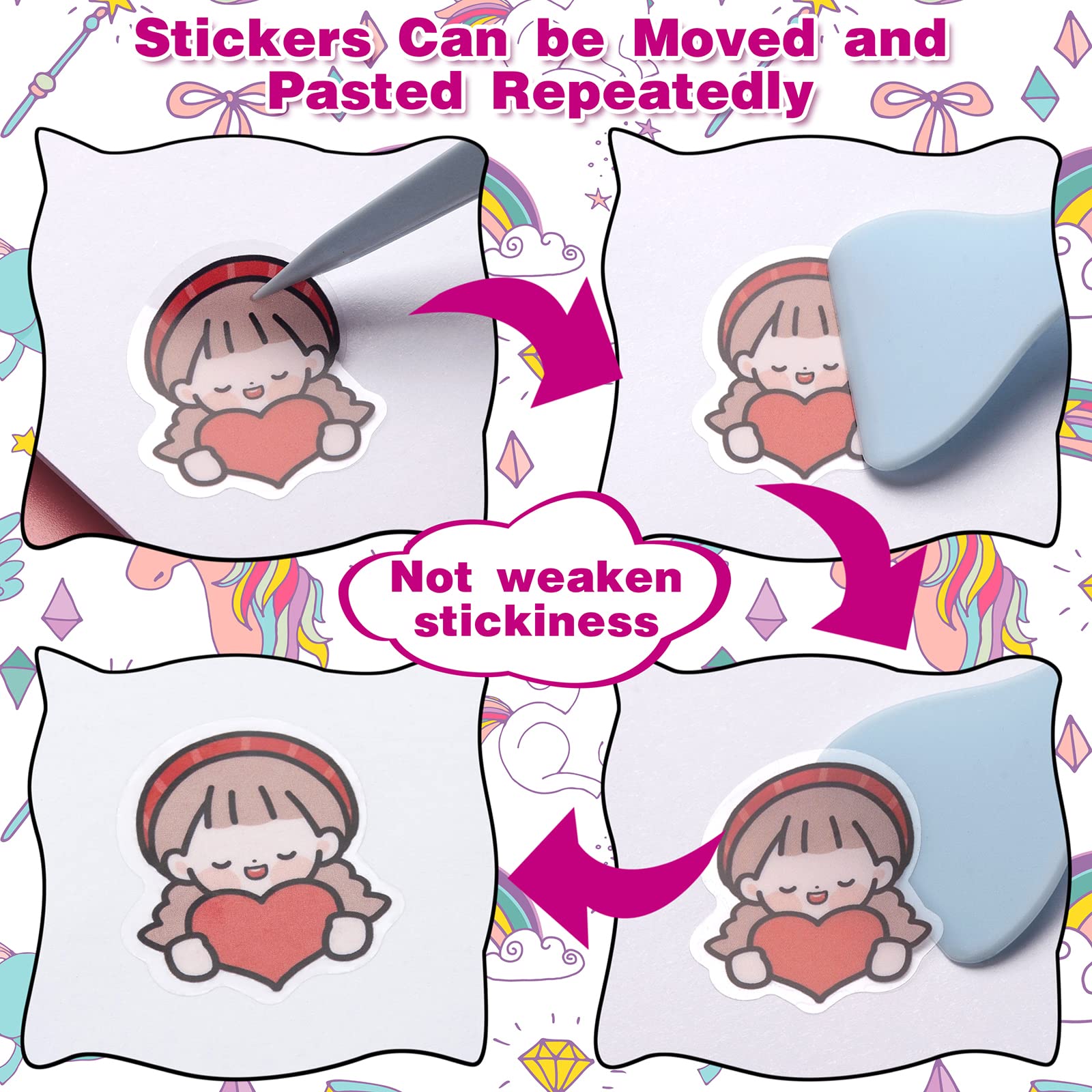 SUNEZLGO in-use view shows portable sticker album ready for travel.