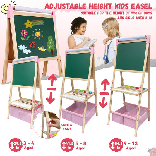 SUNFATT double-sided magnetic board for chalk and dry erase creativity.