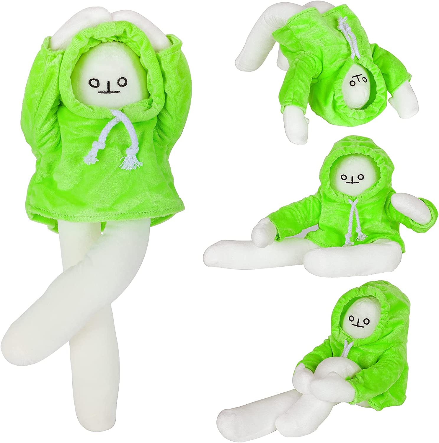 Sunfedmiss Banana Man plush front view with poseable arms for fun poses.