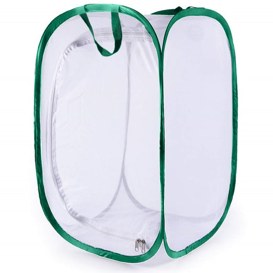SunGrow butterfly habitat side zipper access for easy feeding and gentle care.