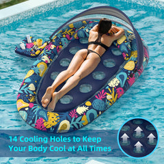 Sunikko X 3-in-1 pool float built-in shade feature for sun protection