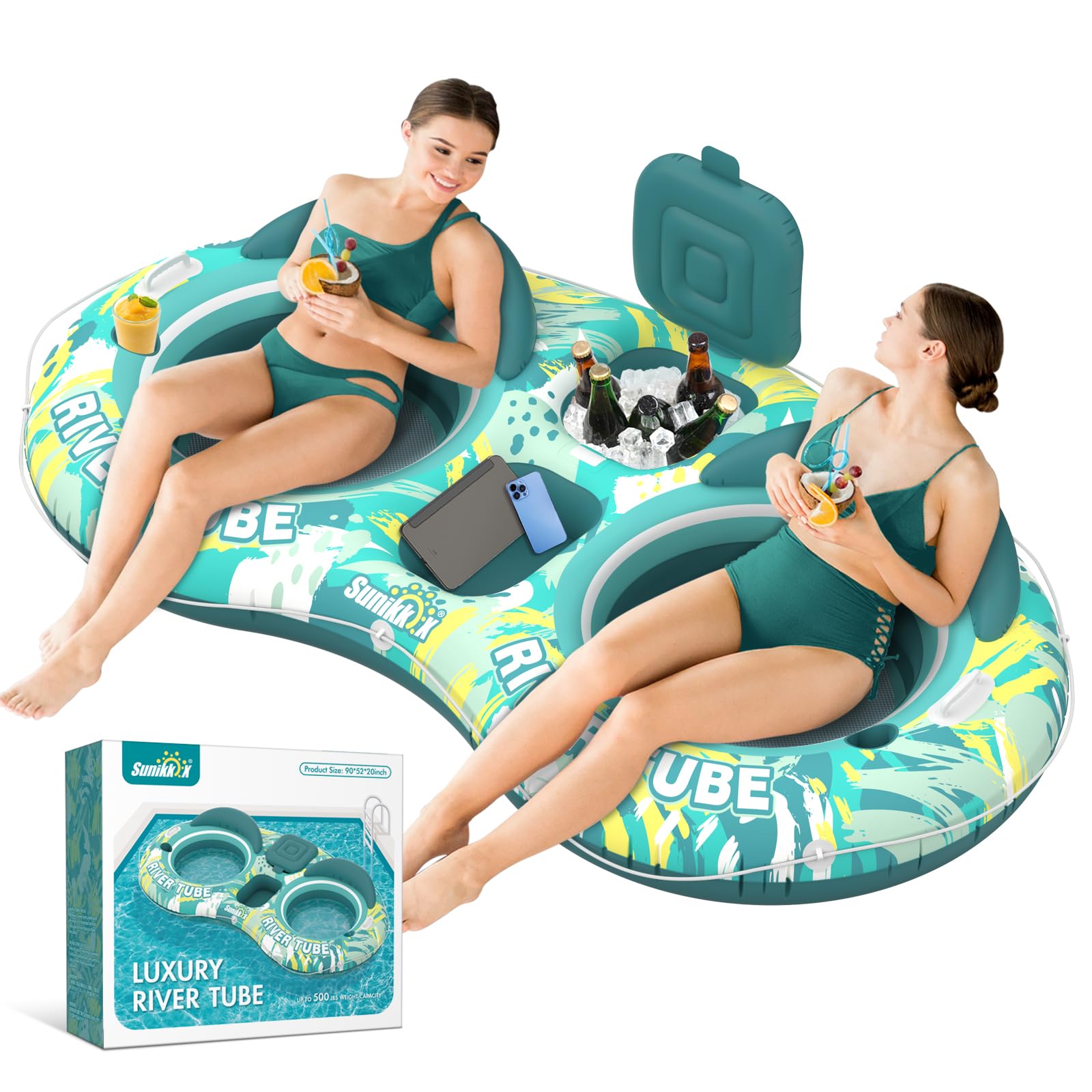 Sunikko X 5-in-1 two-person lounge in pool setting for comfort and space.