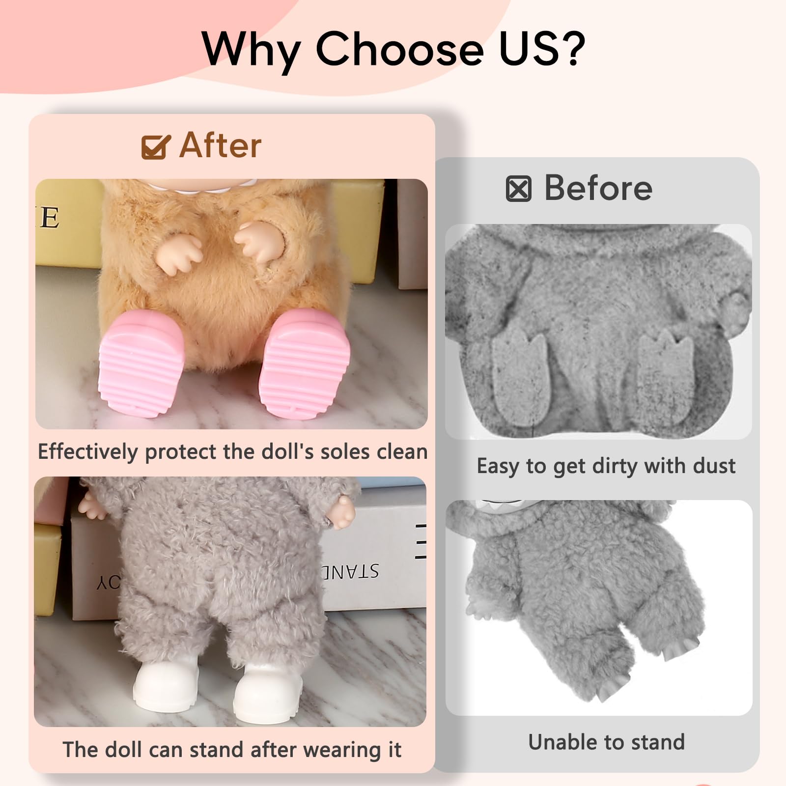 Color variety option highlights playful style for 17cm dolls.