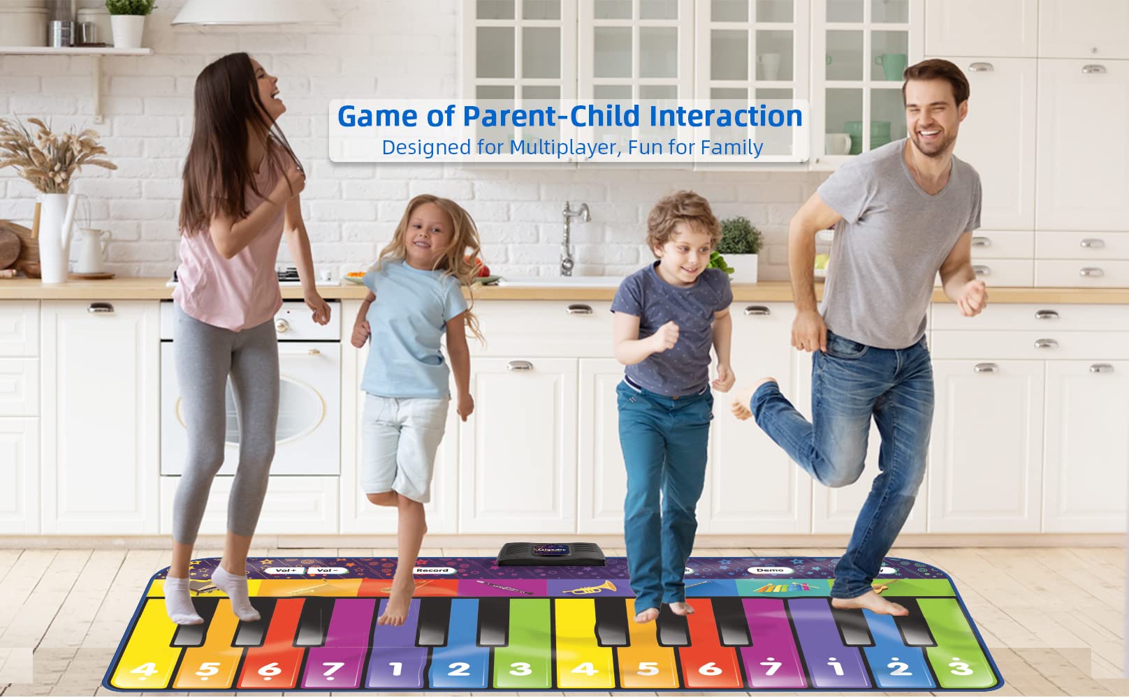 SUNLIN giant piano mat with 24 keys promotes collaborative music making.