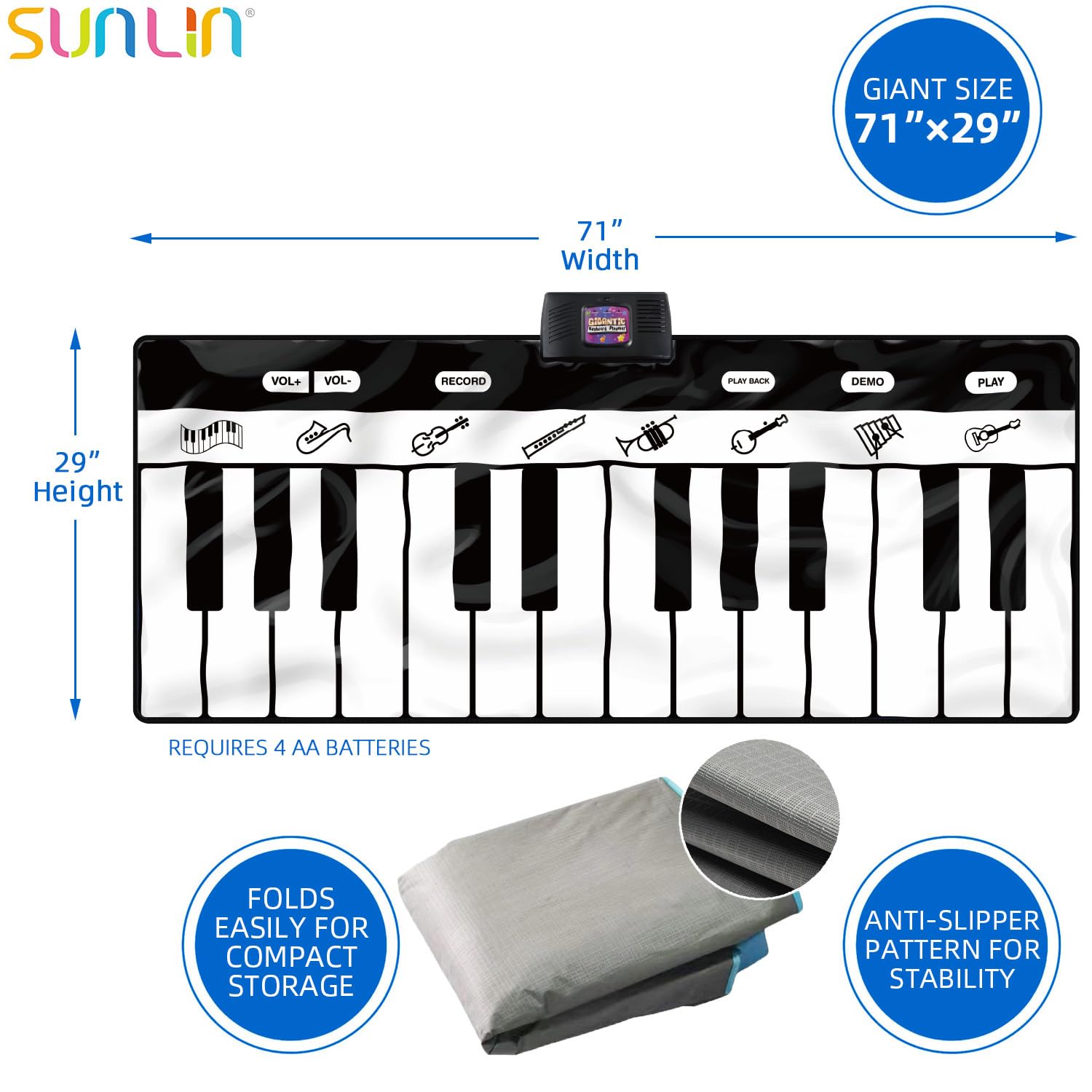SUNLIN record and playback feature captures kids' melodies for revisiting ideas.