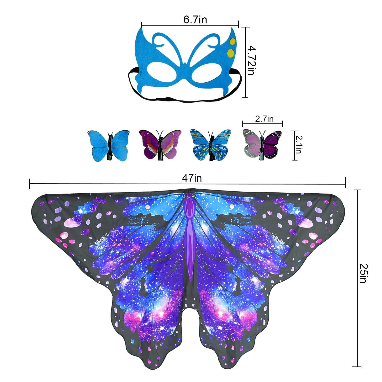 Sunlisky butterfly mask adds color and coordination with the wings