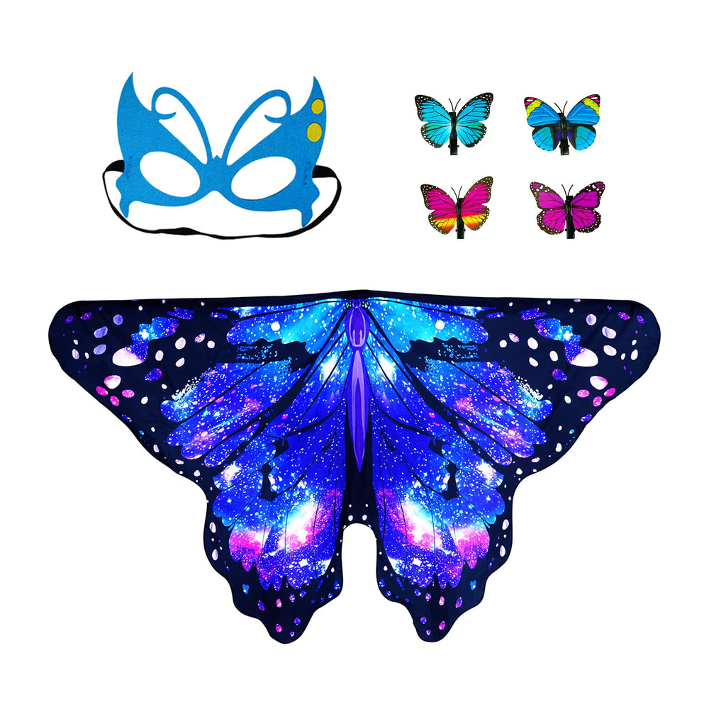 Sunlisky butterfly wings starry sky blue for a magical dress-up look