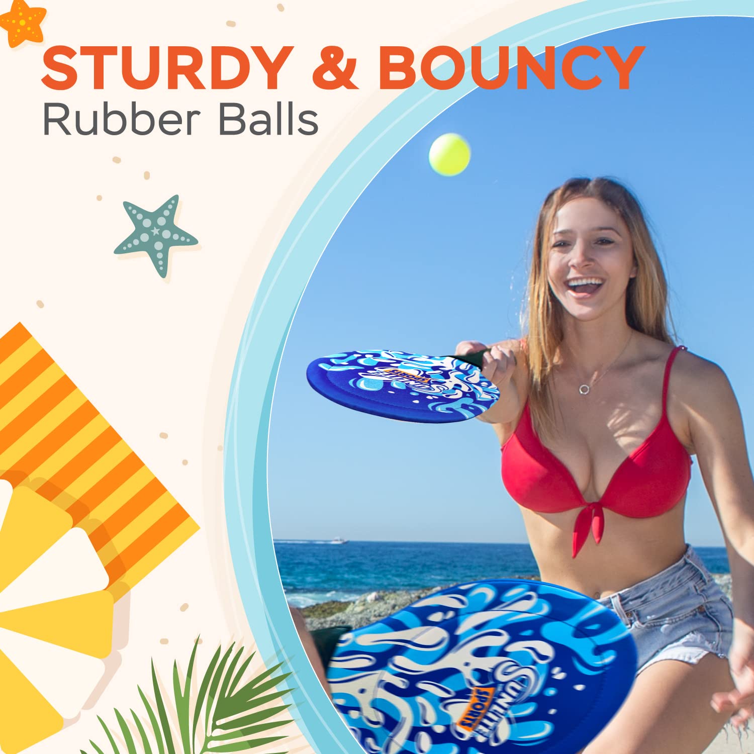 Sunlite Sports Beach Paddle Set ready for outdoor backyard or beach play.
